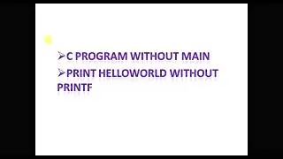 c program without main function | How to print helloworld without printf