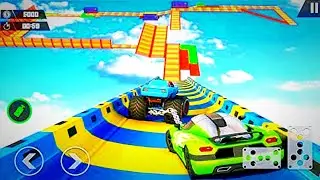 Superhero Double Mega Ramp Car Stunt & Crazy Race With Hulk | beamng.drive | Android GamePlay #1