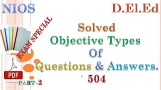 Exam Special Solved IMPORTANT Questions and Answers of 504 PART 2 (ENGLISH)...