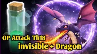 Pro Dragon Attack 😈 Invisible Spell Trick l COC l #clashofclans #coc #gaming 