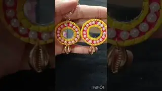 Diy navaratri lippan earrings ✨ part-3 #craftico#diy#earrings#handmadejewelry#navaratri#shorts