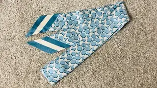 COACH Signature Print Silk Skinny Scarf in Powder Blue #coach #unboxing #unboxingvideo #coachoutlet