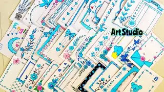 50 вариантов дизайна синей рамки💙/дизайны для проектных работ/листы формата А4/файлы/дизайны первой страницы для школьного проекта, новинка