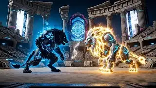 Epic Encounter: Rare White Lion vs. Grey Wolf | Ancient Arena Showdown