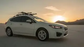 Driving on Bonneville Salt Flats Speedway