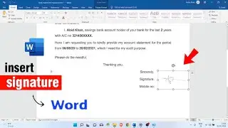 Ms Word Me Signature Kaise Add Kare | How To Insert Signature In Microsoft Word Document 