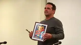 HIGHLIGHT: Robert Rusler accepts award