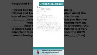 Complaint Letter About a Lost or Stolen Item in a Gym or Fitness Center