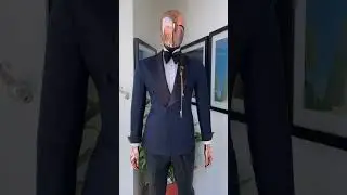 A floral patterned, shawl lapel, navy blue, single button double breasted tuxedo suit #fypシ #suits