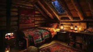 Fall Asleep Fast ❄️ Blizzard Night & Cozy Fireplace White Noise for Deep Sleep