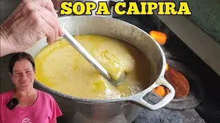 SOPA DE GALINHA CAIPIRA NO FOGÃO A LENHA RECEITA CASEIRA