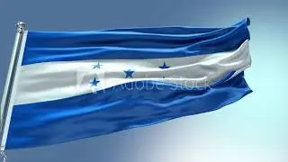 4k render Honduras Flag video waving in wind Honduras Flag Wave Loop waving in wind Realistic