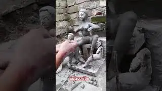 Maa durga idol making time/durga puja 2024/joy maa durga #durgapuja2024#kumurtuli #durgaidol #shorts