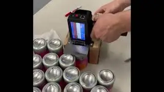 SNEED-JET&reg; Titan T6 Handheld Inkjet Printer Custom Application for Bottom Coding Cans