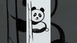 how to draw Panda using letter b | easy panda drawing #ArtShorts