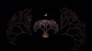 Drawing Night Scenery with Python Code 🌙 Fractal Tree | #shorts