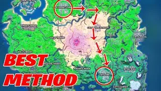 Drive vehicle from Pleasant Park to Lazy Lake Fortnite