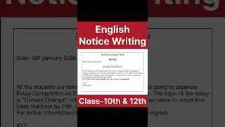 Notice Writing English #ytshort #treding #trendingshorts #spokenenglish #education
