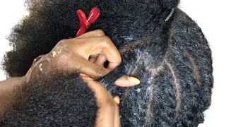 Can't cornrow for sew in? Try this Lazy method! Full Sew in with kinky straight bundles |curlsqueen