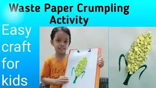 Waste Paper Crumpling Activity| easy craft for kids| Making corn 🌽 with Waste Paper| Learning kids
