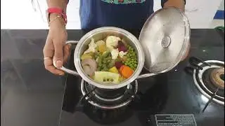 vegetables boiling with out water explained in detail# Amc recepies telugu#AMC
