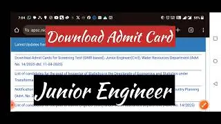 APSC|Official Notification|Download Admit Card|Junior Engineer|Civil|Water Resourcesdept|RMBEDUTECH 