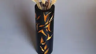 Plaster vase // How to make a pattern on plaster // handicraft