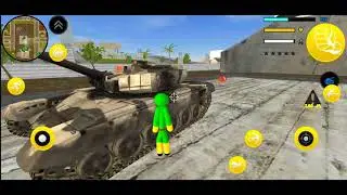 ►Stickman Brazil Captain Rope Hero Gangster City + Army Tank Gameplay Walkthrough.