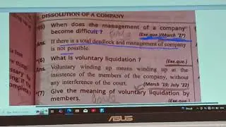 MOST IMP 1 SENTENCES OF CH-07 DISSOLUTION OF THE COMPANY (S.P) CLASS 12TH GSEB.