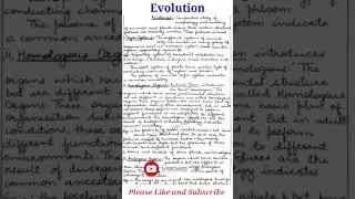 Evolution || 12 Biology #cbse #biology #biology12th #bio #youtubeshort #shorts #study #notes #exam