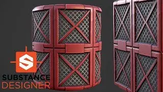 Substance Designer - Stylized Industrial Panel