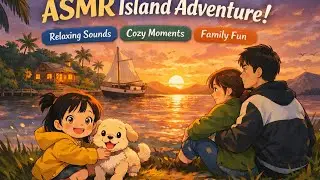 Peaceful ASMR Island Adventure 🌧️ River Boat Journey, Cozy Family Moments & Nature Sound