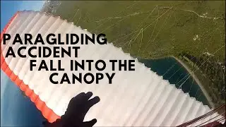 Paragliding accident-fall into the canopy reserve entangled