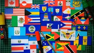 All North American & Caribbean Flags Drawing Collection 🌎