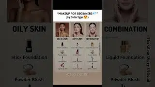 Beginner Makeup Routine by Skin Type😍_Complete Guide for Oily, Dry & Combination Skin#BeginnerMakeup
