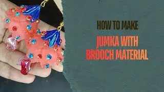 Jumka with Brooch material 🌸✨ #earrings #trend #different #ideas #workout #creative #youtubevideos 