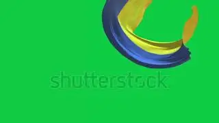 Ukraine flag ribbon transitions loop green screen 4k