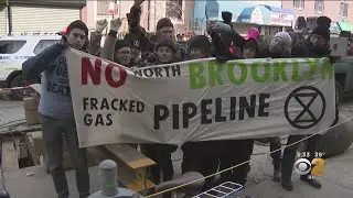 Protesters Halt Work At National Grid Pipeline Site In Brooklyn