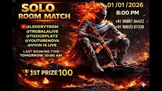 SOLO CUSTOM ROOM MATCH #bgmilive  #tamilgaming #demanbalayt #tn65skyt  #shorstlive  #trgbalalive