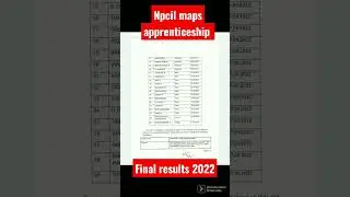 NPCIL MAPS APPRENTICESHIP FINAL RESULTS 2022 #npcil #dae #viralshorts