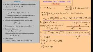 Simulare Bacalaureat Matematica - Tehnologic - Dolj