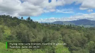 Flying into Lufa Station, Eastern Highlands, Papua New Guinea