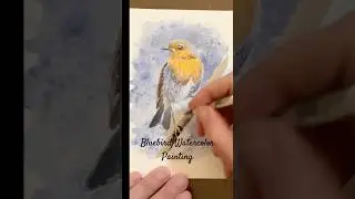 Bluebird Watercolor Painting/ Creative Art Short Video  #watercolor #inspiration #art