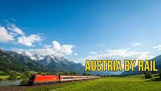 Scenic &Ouml;BB Railjet train journey across Tyrolean countryside in Austria