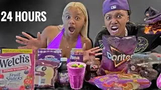 EATING ONLY PURPLE FOODS FOR 24 HOURS😳