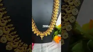 2090rs free shipping whatsapp  8074102165 | one gram gold polish long haram with earrings #trending