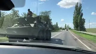 Колонна военной техники. Крым. Чонгар 2018