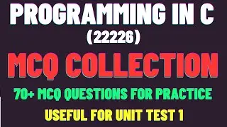 MSBTE PIC 22226 MCQ | PIC 22226 | Programming in C MCQ with Answers (22226) | MCQ PIC 22226