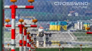 Crosswind Landing RWY14 Take-Off RWY10 Zurich Airport 01.04.2025 #A21N #B777 #A350 #B737