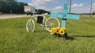 Roadside memorial -- Bicycle Bob-- Three Rivers, Michigan.
